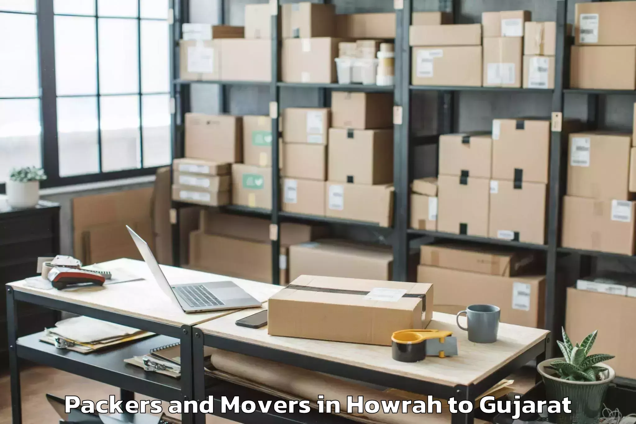 Professional Howrah to Uka Tarsadia University Bardol Packers And Movers